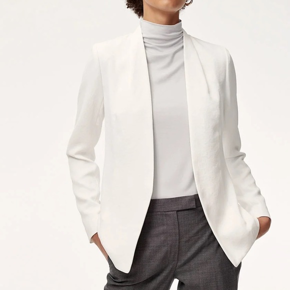 Aritzia Bavarian Keith Blazer White Business Casual Suit Jacket, Size 2 - Picture 1 of 14